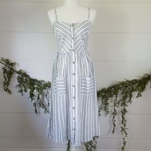 NWOT Nordstrom's Sneak Peek Linen Blend Midi Dress